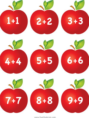 Apple Pairs - Doubles Addition - Printable