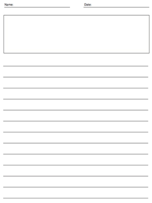Writing Paper - Lines and Small Box Fuel the Brain